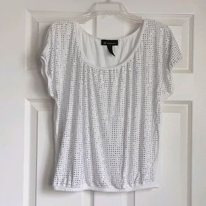INC White Rhinestone Blouse